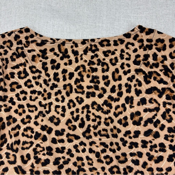 Jm Collection Petite Chelsea Cheetah Jacquard Top P/L - Picture 4 of 12